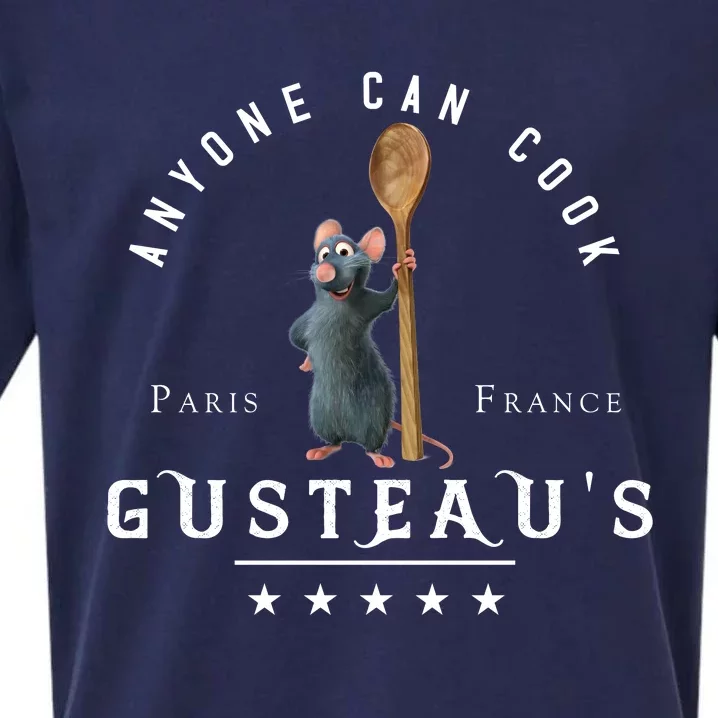 Anyone Can Cook Paris France Gusteaus Mouse Funny Chef Gifts Sueded Cloud Jersey T-Shirt