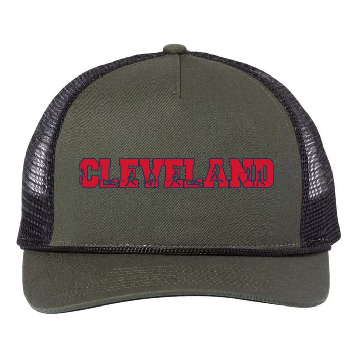 American City Cleveland Baseball Lover Cool Gift Retro Rope Trucker Hat Cap