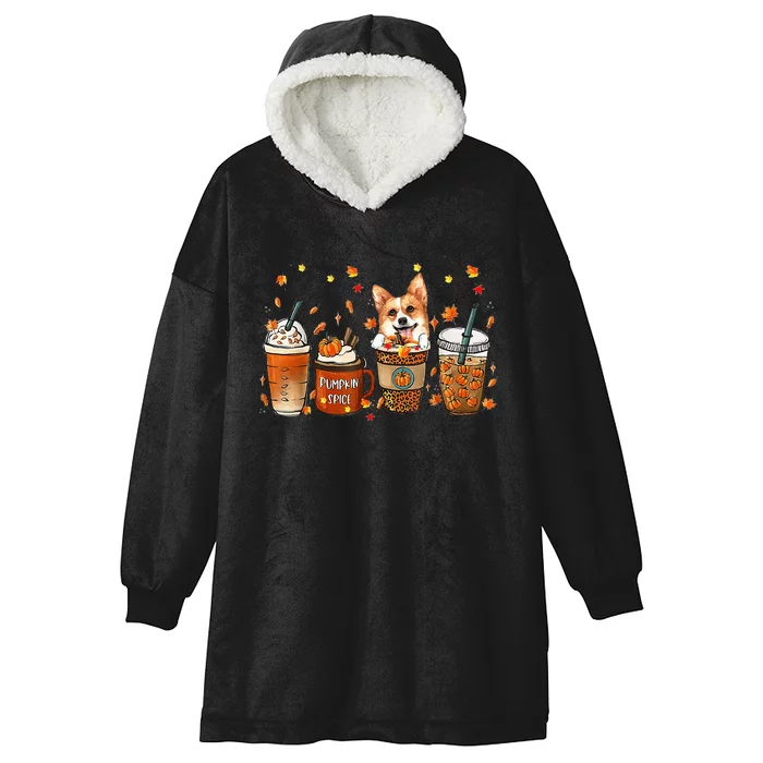 Autumn Corgi Coffee Mug with Pumpkin Spice Latte Hooded Wearable Blanket