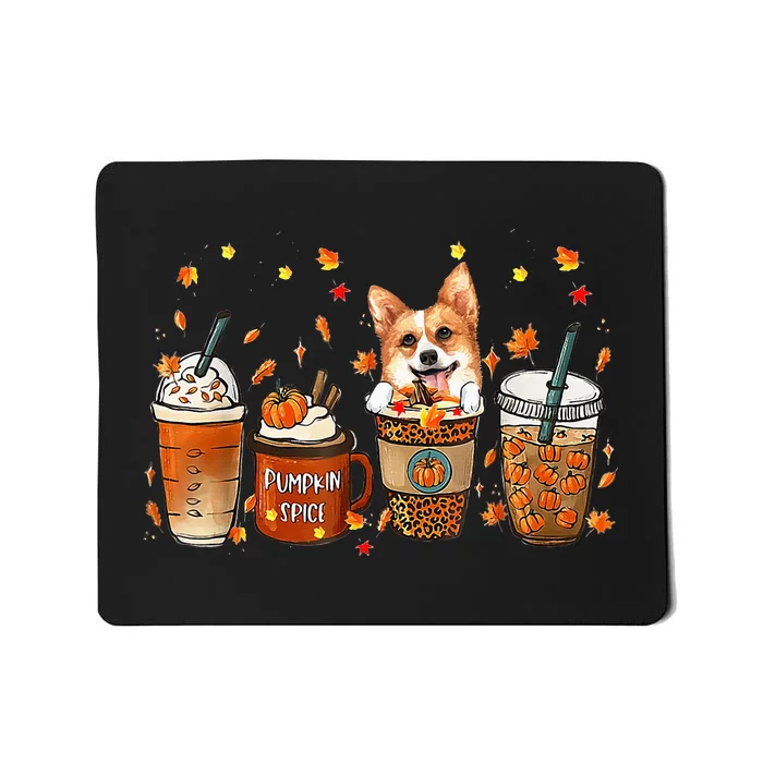 Autumn Corgi Coffee Mug with Pumpkin Spice Latte Mousepad