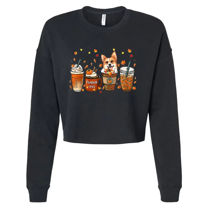 Autumn Corgi Coffee Mug with Pumpkin Spice Latte Cropped Pullover Crew