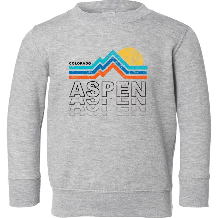 Aspen Colorado Co Mountain Skiing 80s Aspen Ski Toddler Sweatshirt