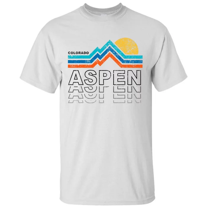 Aspen Colorado Co Mountain Skiing 80s Aspen Ski Tall T-Shirt