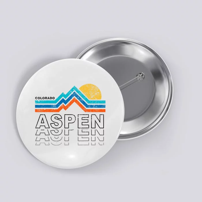 Aspen Colorado Co Mountain Skiing 80s Aspen Ski Button