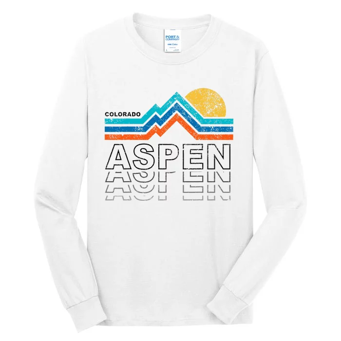 Aspen Colorado Co Mountain Skiing 80s Aspen Ski Tall Long Sleeve T-Shirt