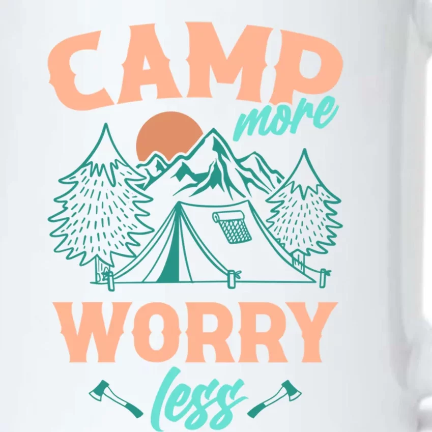 Adventure Camping Camp More WorryLess Cute Gift Black Color Changing Mug