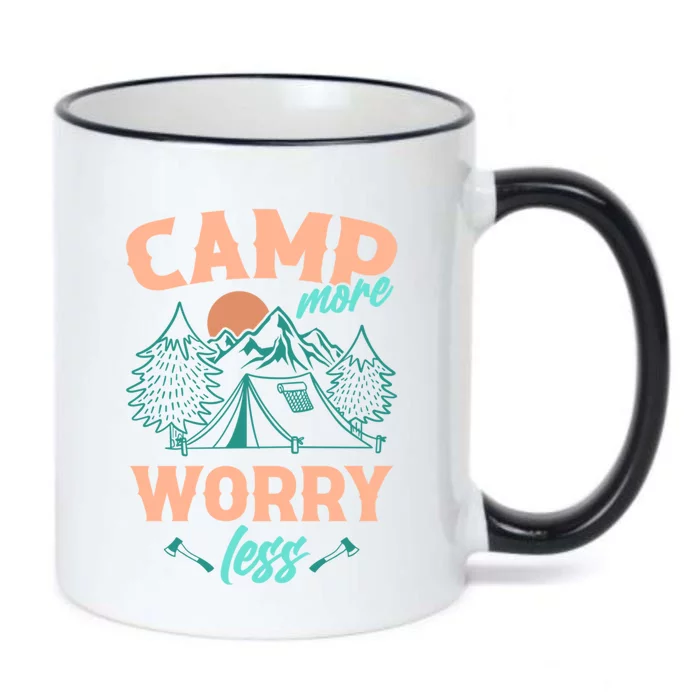 Adventure Camping Camp More WorryLess Cute Gift Black Color Changing Mug