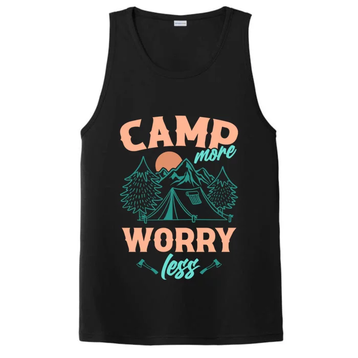 Adventure Camping Camp More WorryLess Cute Gift Performance Tank