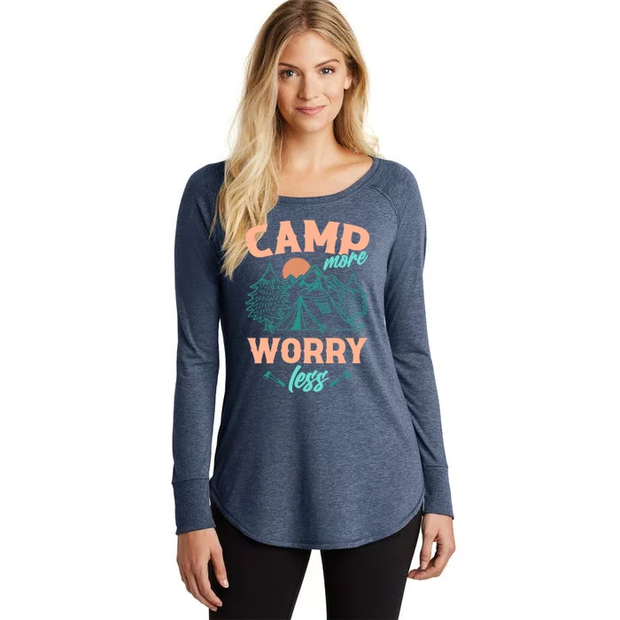 Adventure Camping Camp More WorryLess Cute Gift Women's Perfect Tri Tunic Long Sleeve Shirt