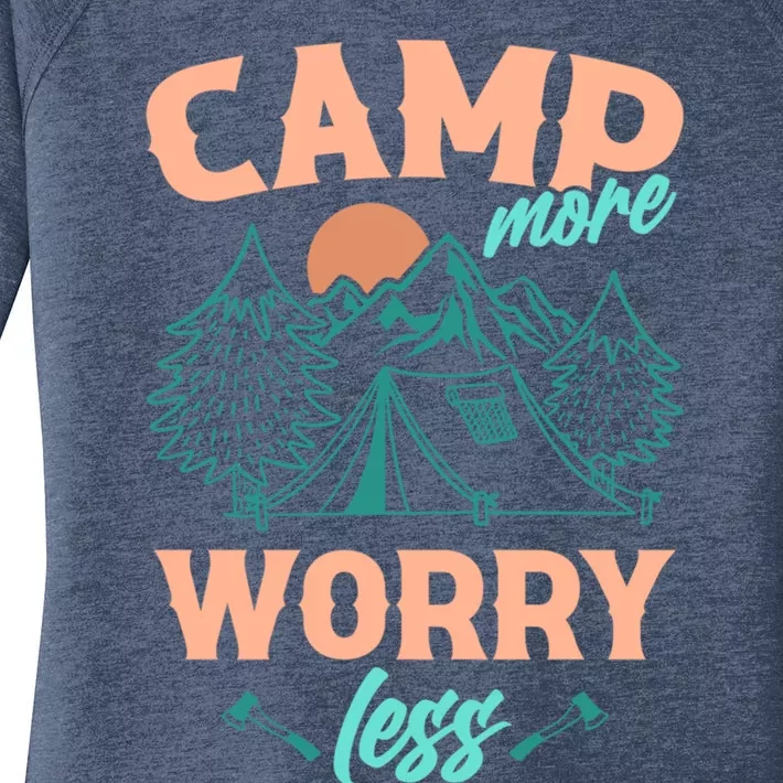 Adventure Camping Camp More WorryLess Cute Gift Women's Perfect Tri Tunic Long Sleeve Shirt