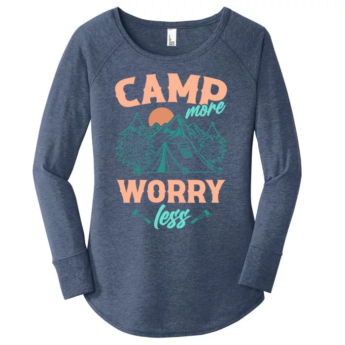 Adventure Camping Camp More WorryLess Cute Gift Women's Perfect Tri Tunic Long Sleeve Shirt