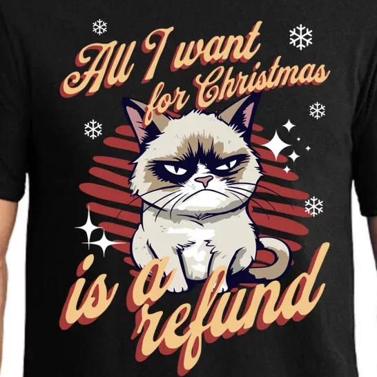 Angry Cat Christmas Meme: All I Want Ugly Christmas Cat Gift Pajama Set