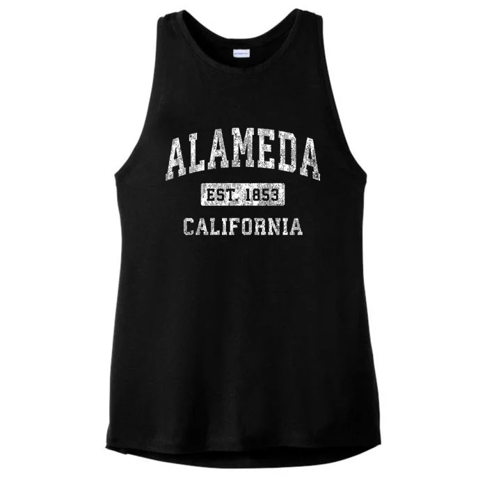 Alameda California Ca Vintage Classic Established Design Ladies Tri-Blend Wicking Tank