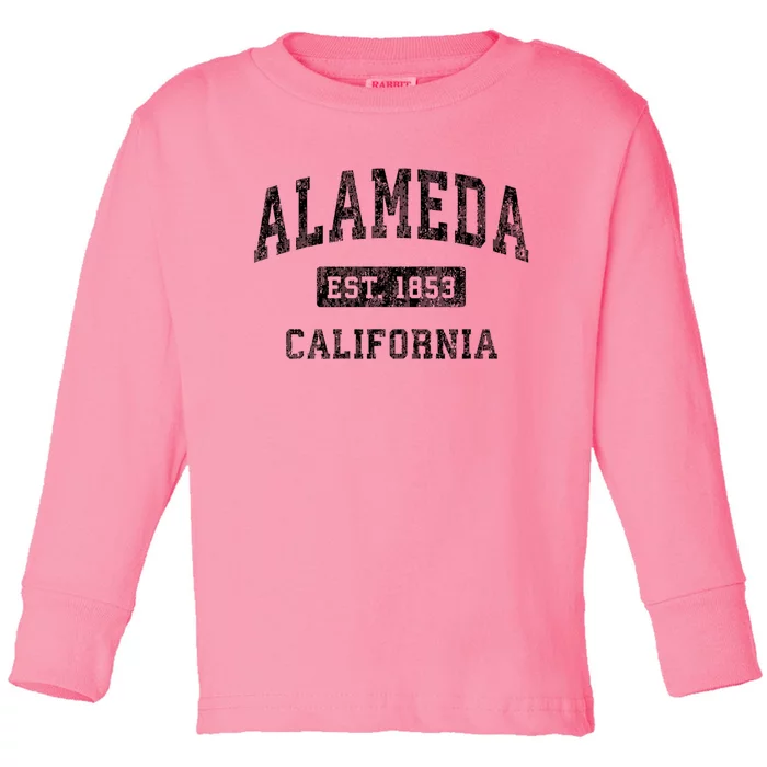 Alameda California Ca Vintage Classic Established Design Toddler Long Sleeve Shirt