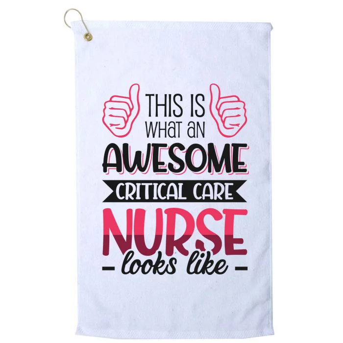 Awesome Critical Care Nurse Gift Platinum Collection Golf Towel