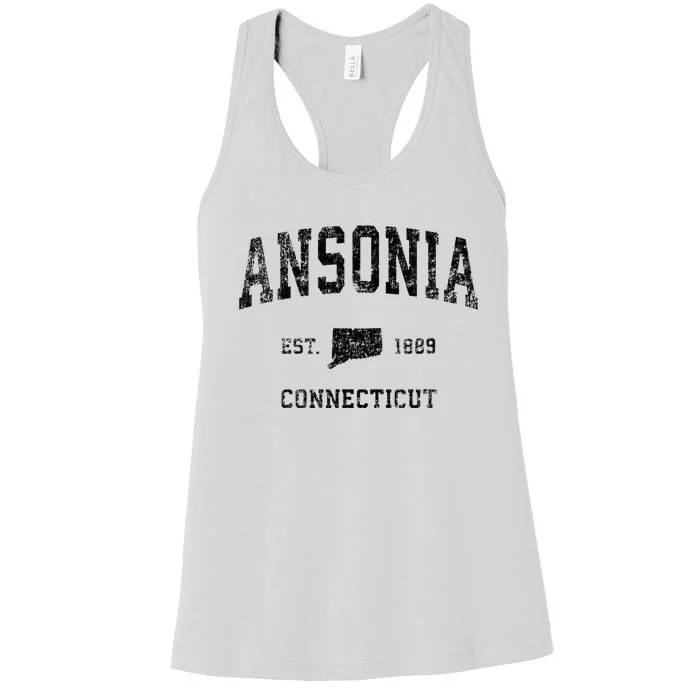 Ansonia Connecticut Ct Vintage Sports Women's Racerback Tank