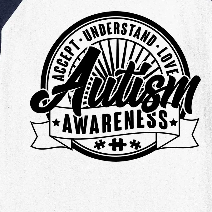 Accept Understand Love  Autism Awareness Logo Baseball Sleeve Shirt