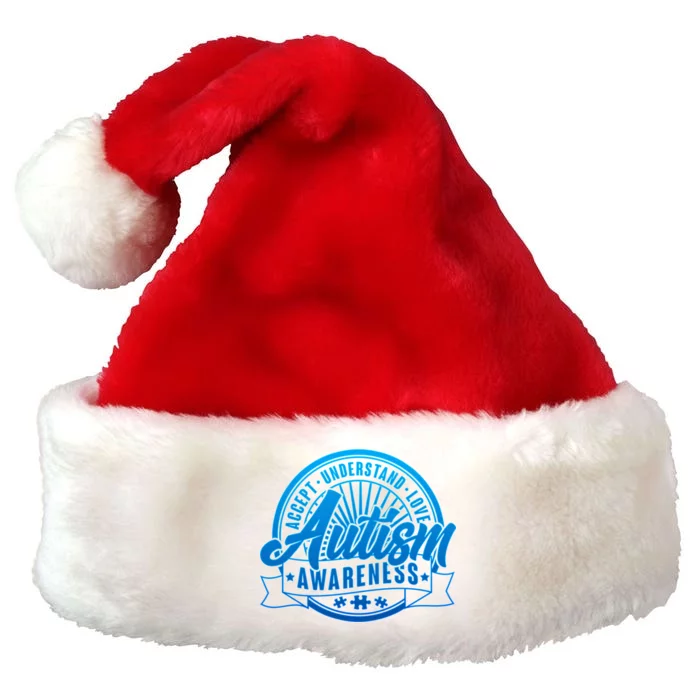 Accept Understand Love  Autism Blue Imprint Premium Christmas Santa Hat