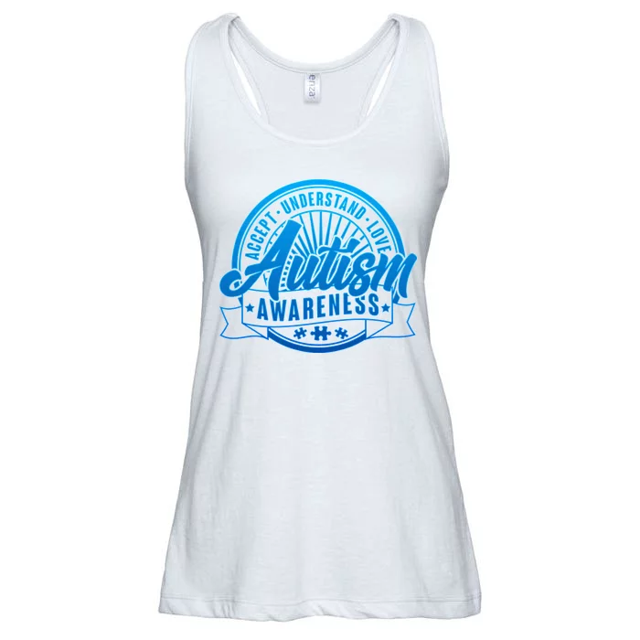 Accept Understand Love  Autism Blue Imprint Ladies Essential Flowy Tank