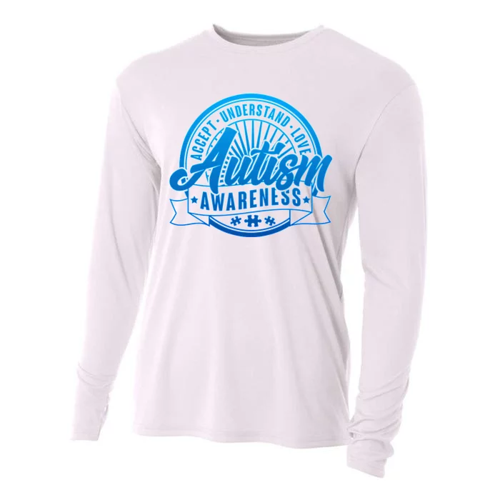 Accept Understand Love  Autism Blue Imprint Cooling Performance Long Sleeve Crew