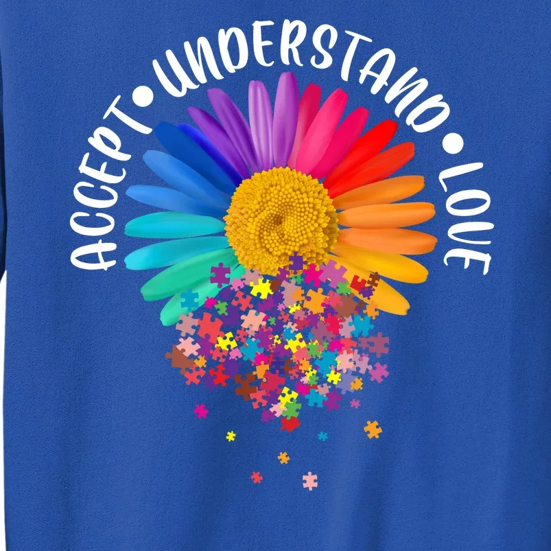 Accept Understand Love Autism Flower Puzzle Pieces Sweatshirt