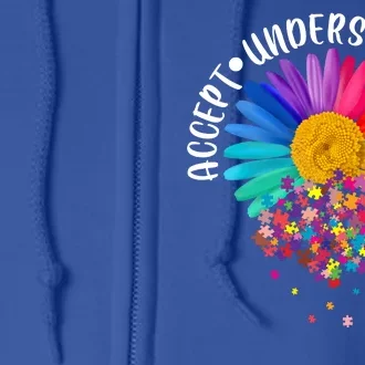 Accept Understand Love Autism Flower Puzzle Pieces Full Zip Hoodie