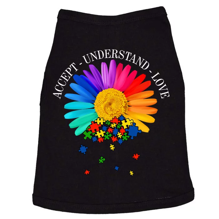 Accept Understand Love Autism Sunflower Doggie Tank