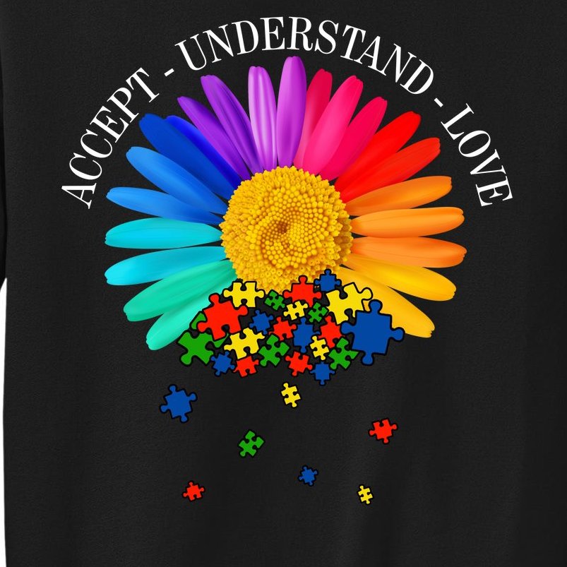 Accept Understand Love Autism Sunflower Sweatshirt
