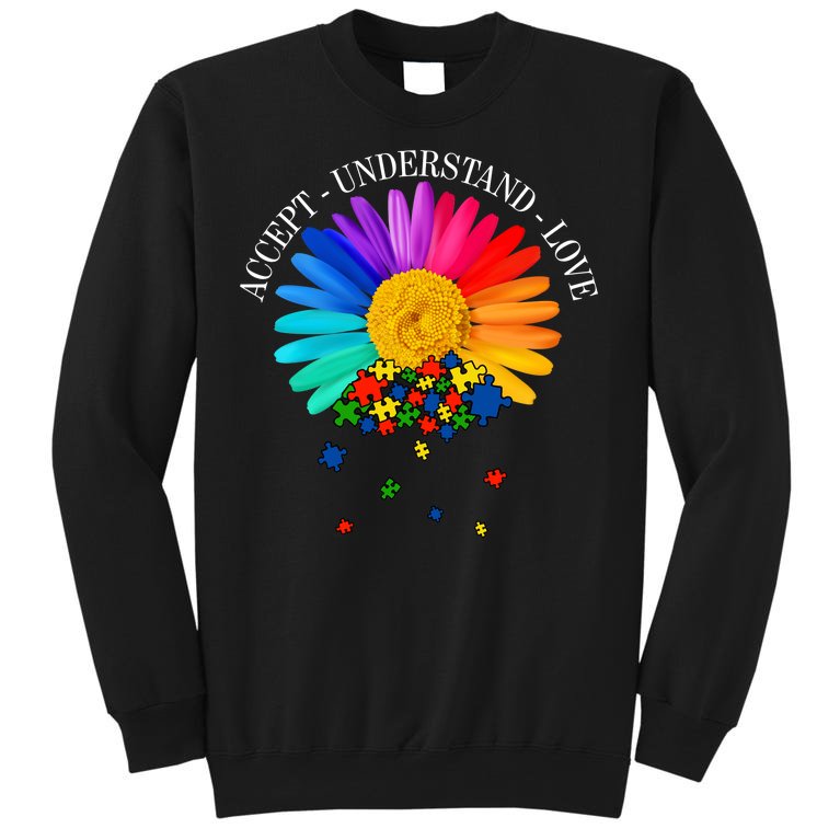 Accept Understand Love Autism Sunflower Sweatshirt