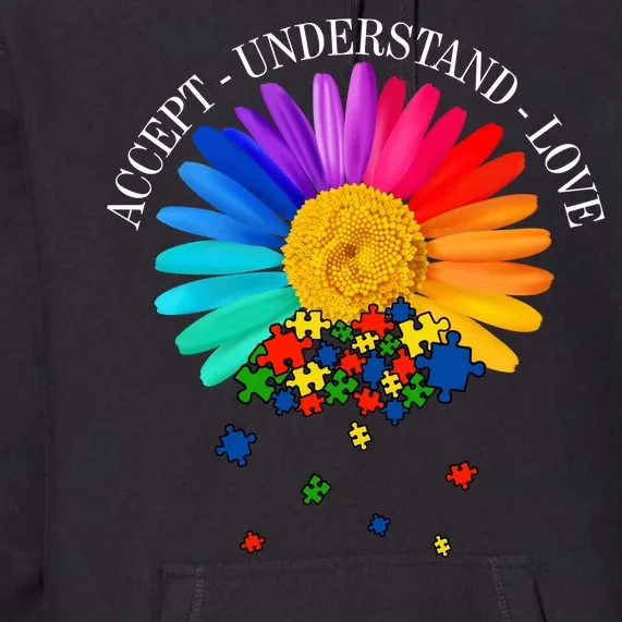 Accept Understand Love Autism Sunflower Premium Hoodie