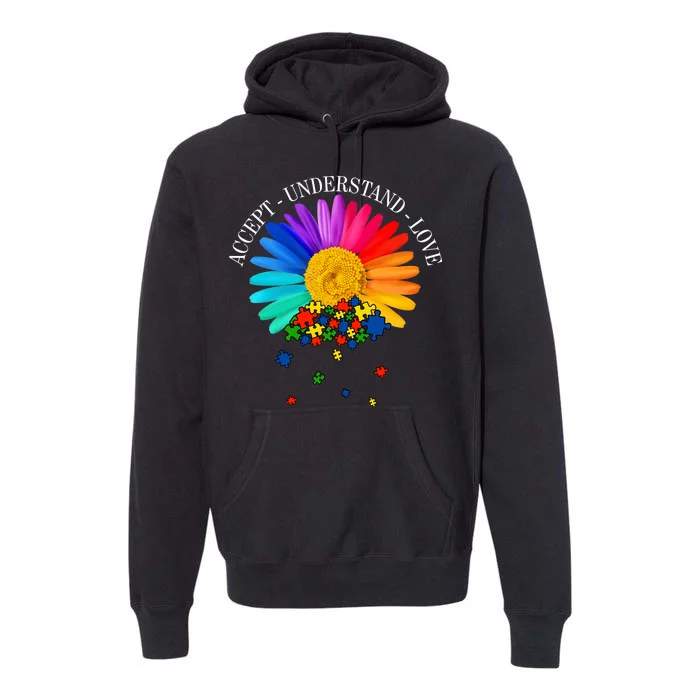 Accept Understand Love Autism Sunflower Premium Hoodie