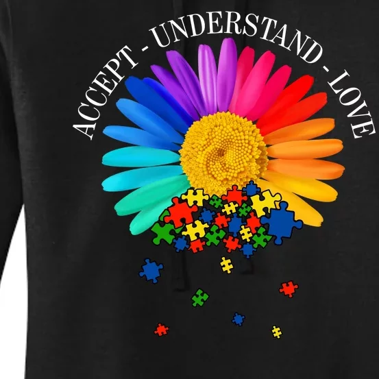 Accept Understand Love Autism Sunflower Women's Pullover Hoodie