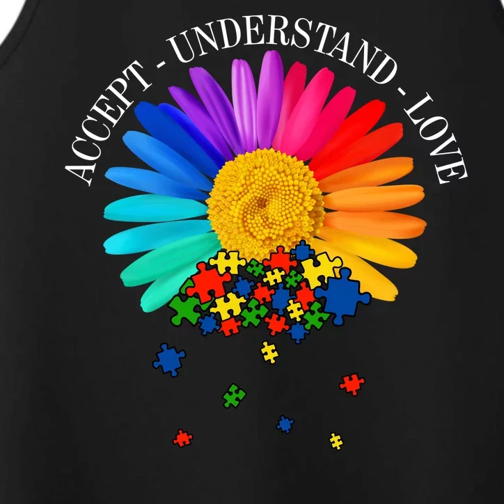 Accept Understand Love Autism Sunflower Performance Tank