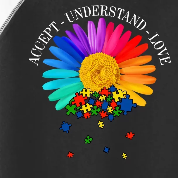 Accept Understand Love Autism Sunflower Toddler Fine Jersey T-Shirt