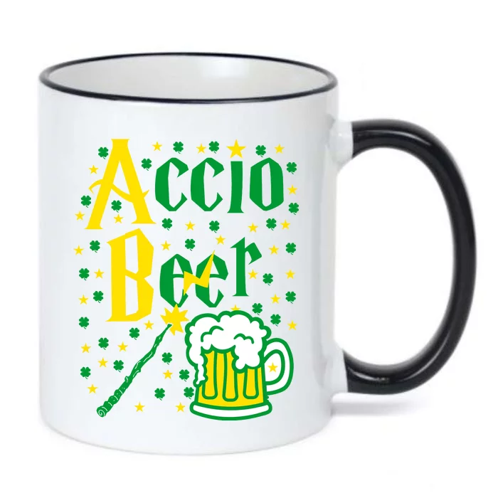 Accio Beer Wizard Wand Funny St Patrick's Day Black Color Changing Mug