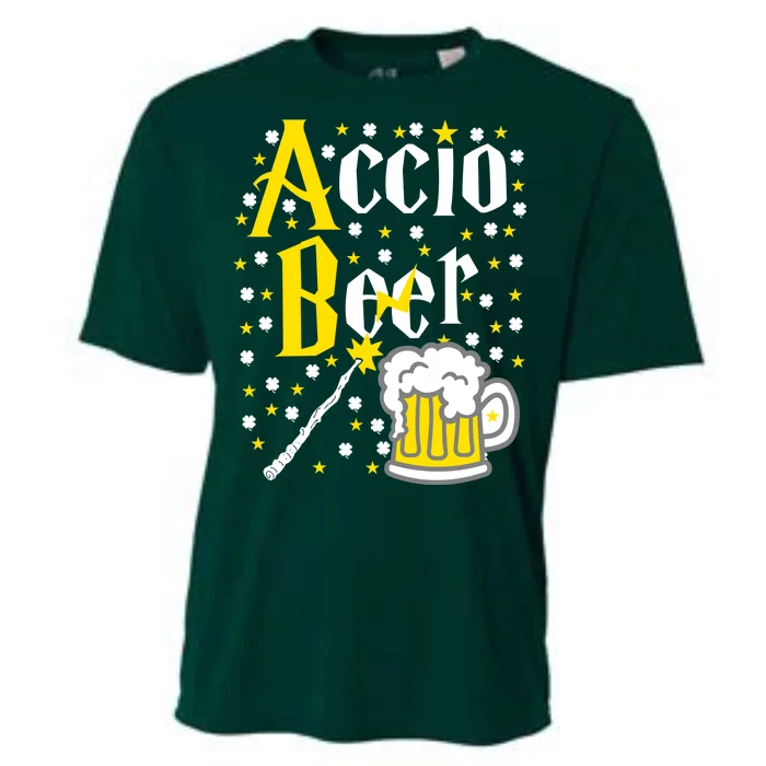 Accio Beer Wizard Wand Funny St Patrick's Day Cooling Performance Crew T-Shirt