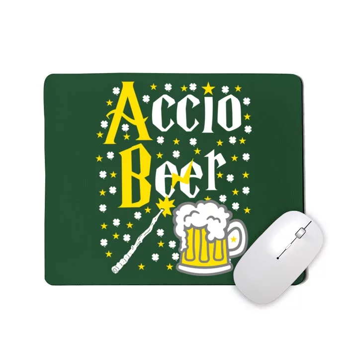 Accio Beer Wizard Wand Funny St Patrick's Day Mousepad