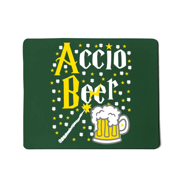 Accio Beer Wizard Wand Funny St Patrick's Day Mousepad