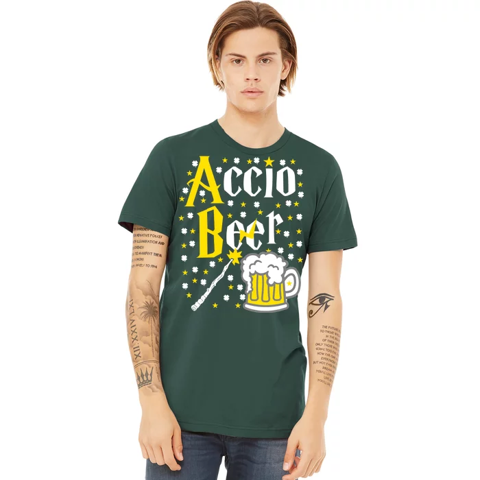 Accio Beer Wizard Wand Funny St Patrick's Day Premium T-Shirt