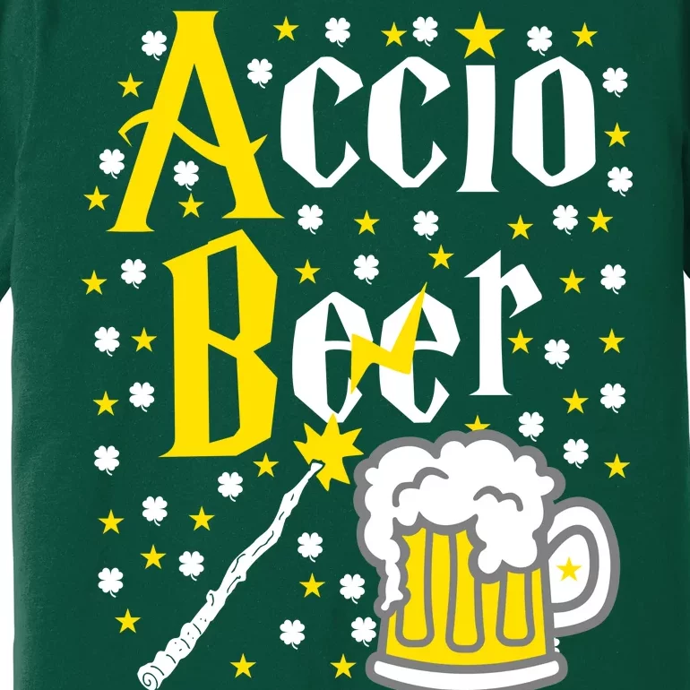 Accio Beer Wizard Wand Funny St Patrick's Day Premium T-Shirt