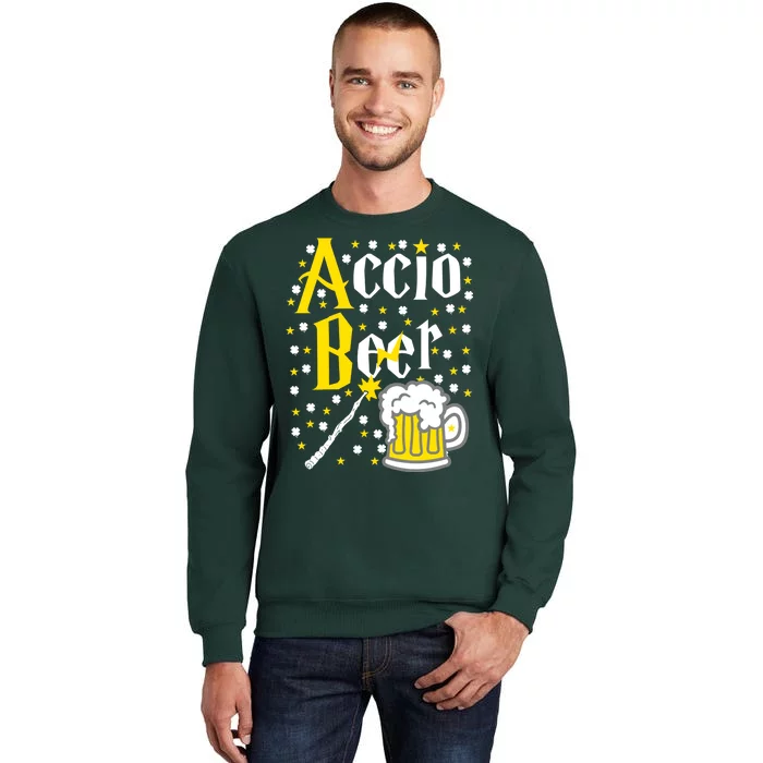 Accio Beer Wizard Wand Funny St Patrick's Day Tall Sweatshirt