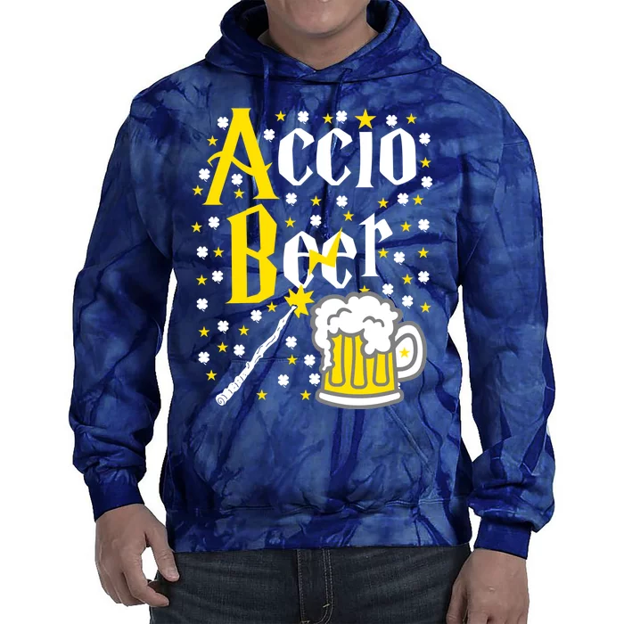 Accio Beer Wizard Wand Funny St Patrick's Day Tie Dye Hoodie