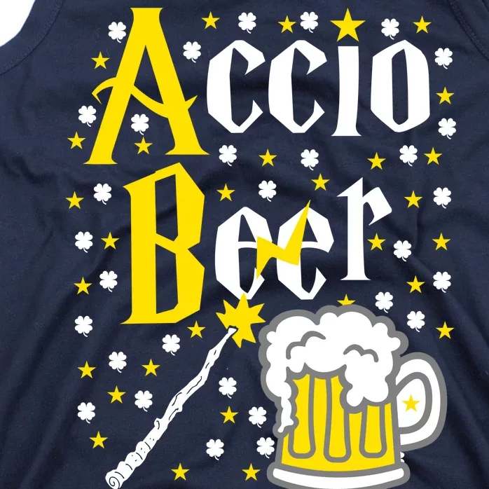 Accio Beer Wizard Wand Funny St Patrick's Day Tank Top