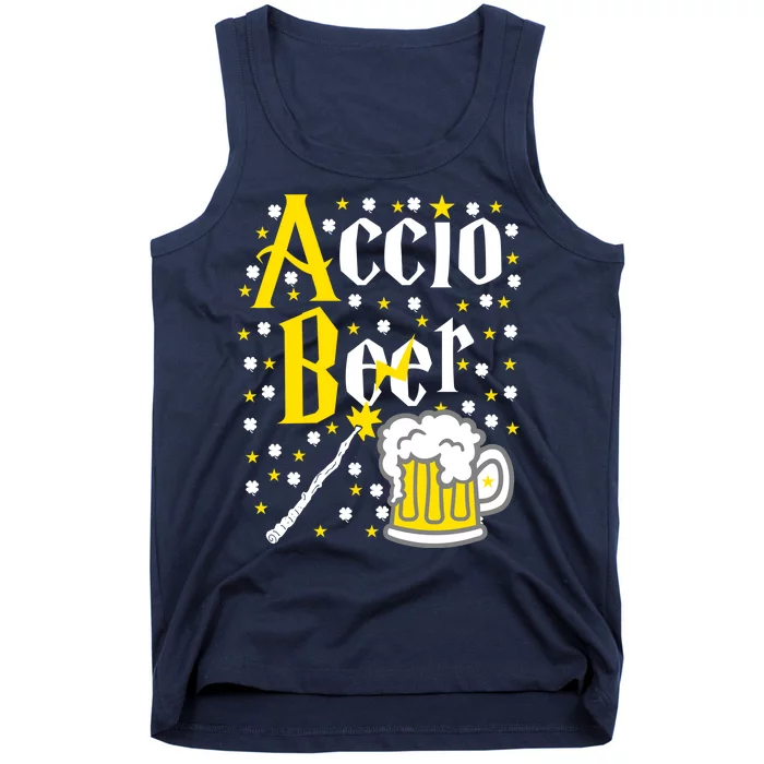 Accio Beer Wizard Wand Funny St Patrick's Day Tank Top