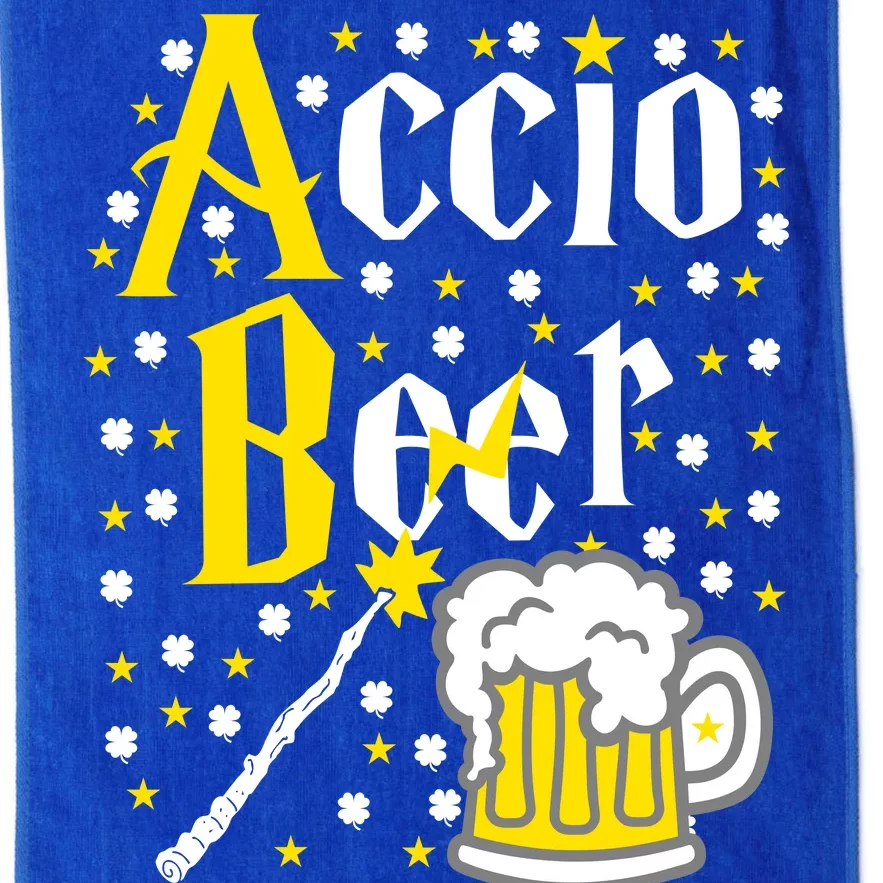 Accio Beer Wizard Wand Funny St Patrick's Day Platinum Collection Golf Towel