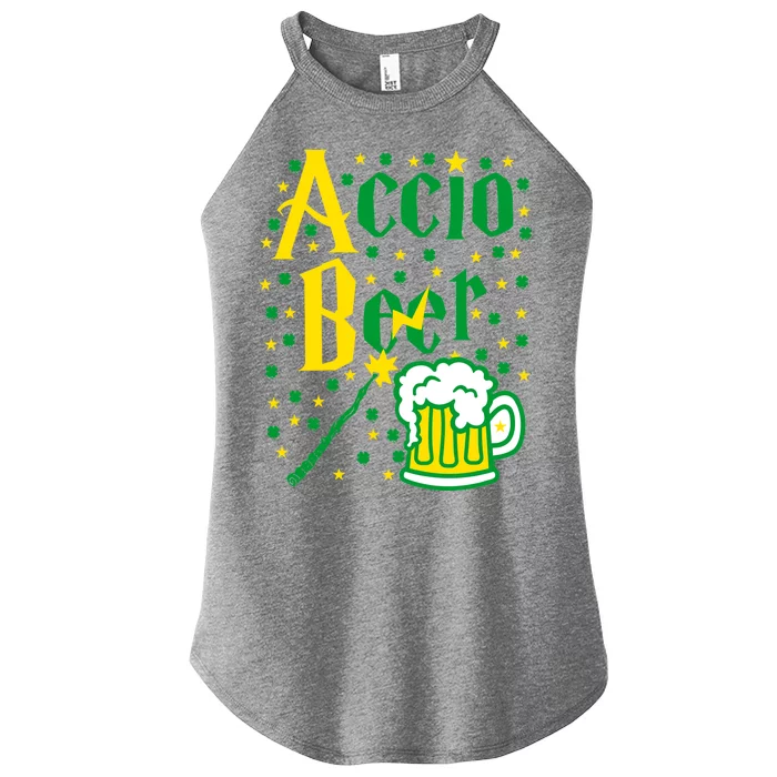 Accio Beer Wizard Wand Funny St Patrick's Day Women’s Perfect Tri Rocker Tank