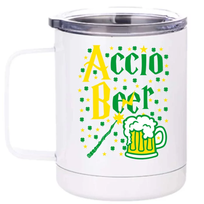 Accio Beer Wizard Wand Funny St Patrick's Day Front & Back 12oz Stainless Steel Tumbler Cup