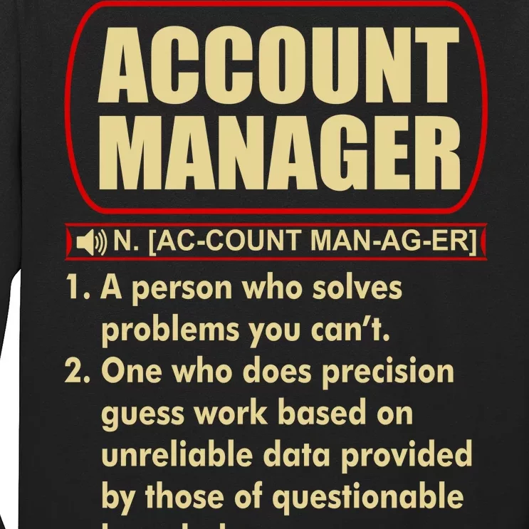 Account Manager Dictionary Definition Term Long Sleeve Shirt