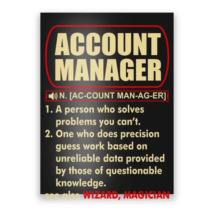 Account Manager Dictionary Definition Term Poster