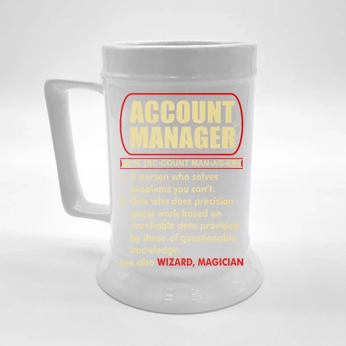 Account Manager Dictionary Definition Term Front & Back Beer Stein